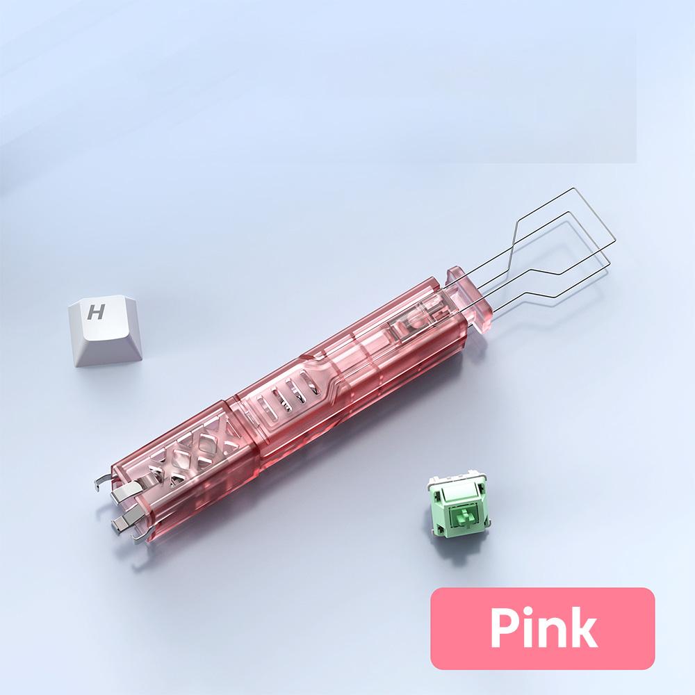

Multi-color 2-in-1 keyboard keycap switch puller, cover opener, universal keycap shaft dismantler, button puller, keyboard acc рожевий