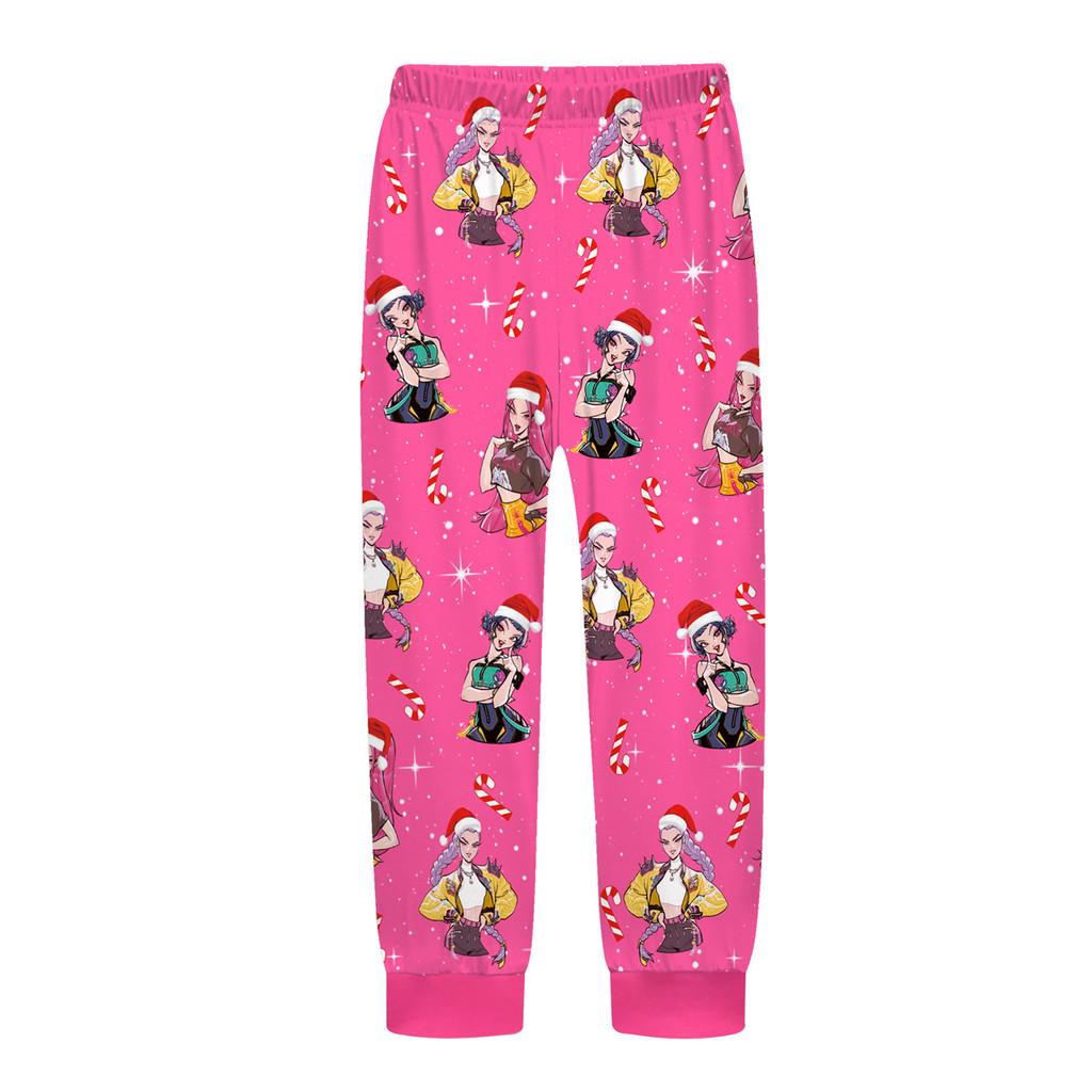 Kids Girls K-POP Rumi Zoey Mira Printed Casual Long Sleeves T-Shirt Pants Trousers Clothes Set