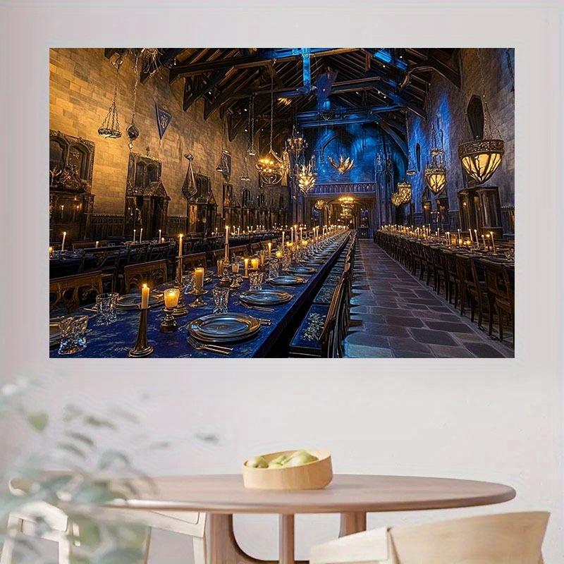 1 piece of magical medieval banquet hall background cloth -2D phantom magic  suitable for Halloween and fairy tale weddings