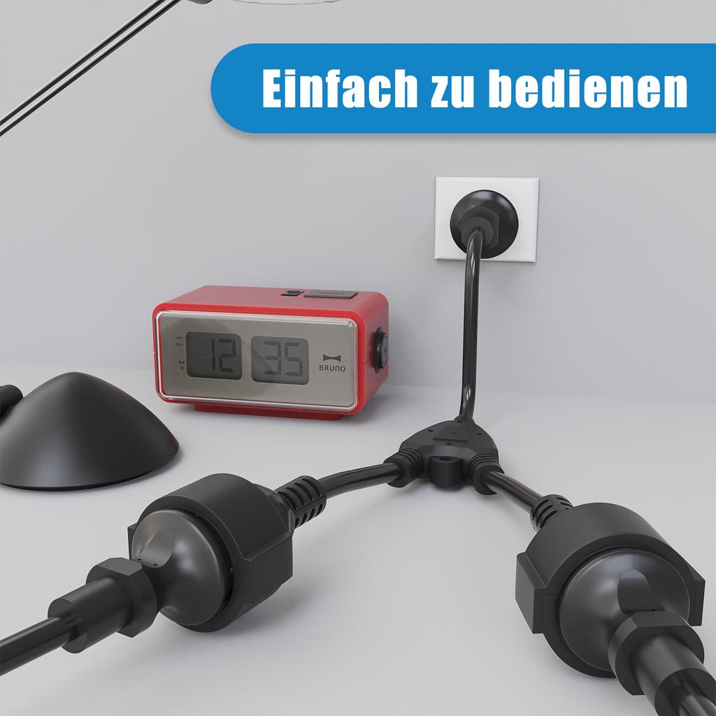 EU European Power prodlužovací kabel se 2 výstupy IP20 Zásuvka-zásuvka prodlužovací kabel 16A/250V pro PC Počítač 5CM