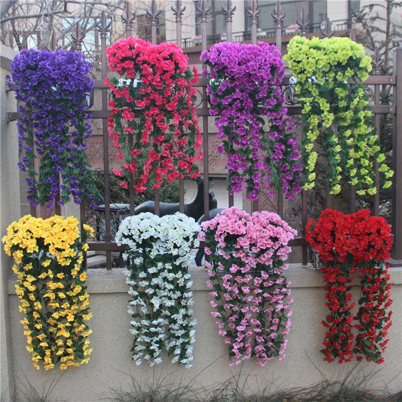 Realistic 5 Petals Orchid Hanging Vines For Elegant Home And Office Decoration