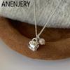 ANENJERY Silver Color Cup Pearl Pendant Necklace For Women New Vintage Temperament Versatile Jewelry Gifts Wholesale