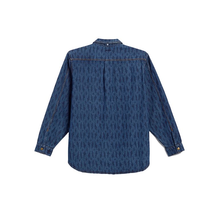 Adidas Originals X Ivy Park Co-Branded Stripe Solid Denim Shirt Unisex Tops Blue H61704