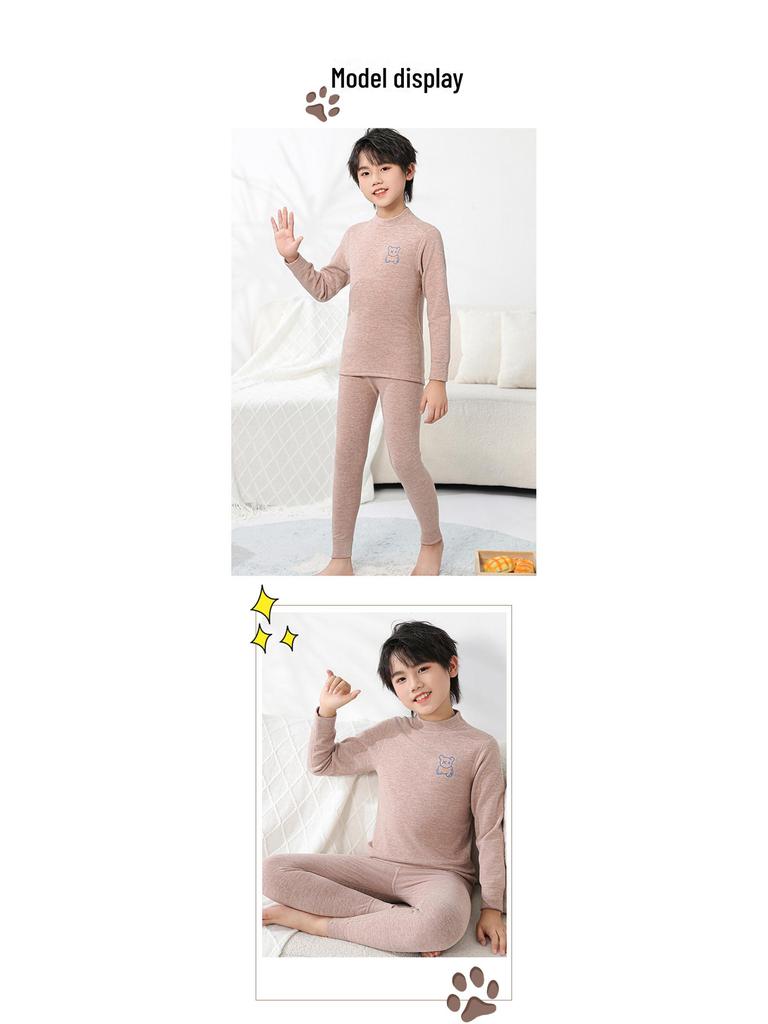 Chlapecké termoprádlo Set: Zimové pyžamo se sametem pro batolata a děti