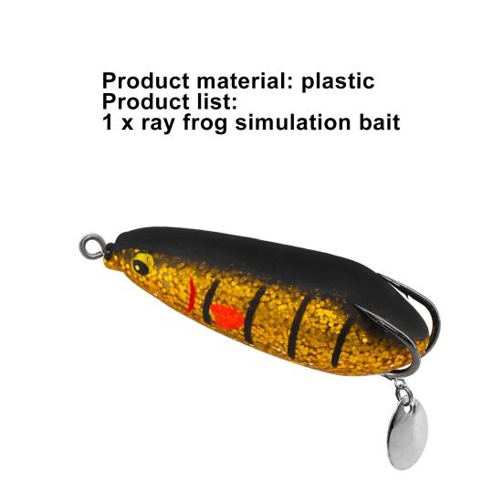 25g 86mm Frog Baits Vivid Pattern Easy to Throw 3D Eyes Thunder Fishing Lures Black Fish Fake Frogs for Outdoor