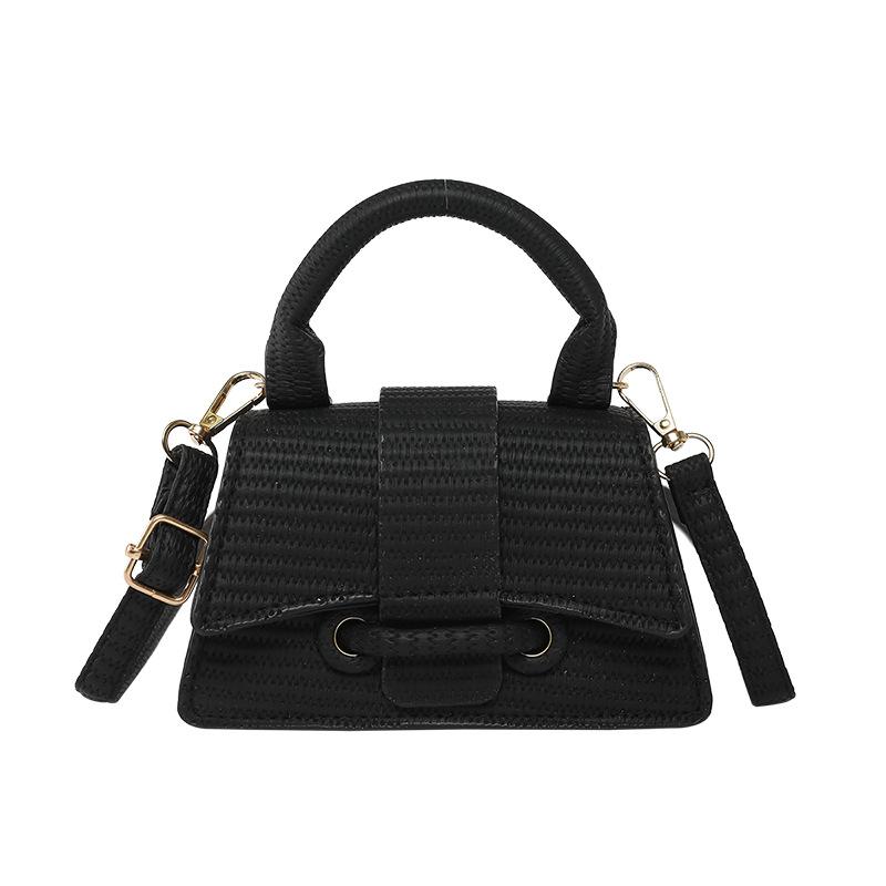 

Niche texture portable small bag women s fashion hourglass type wheat ear pattern small square bag tide messenger bag чёрный