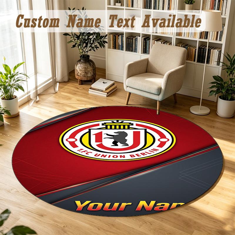 Round Rug Custom NameUnion Berlin FC Pattern Non Slip Carpet Home Floor Decor