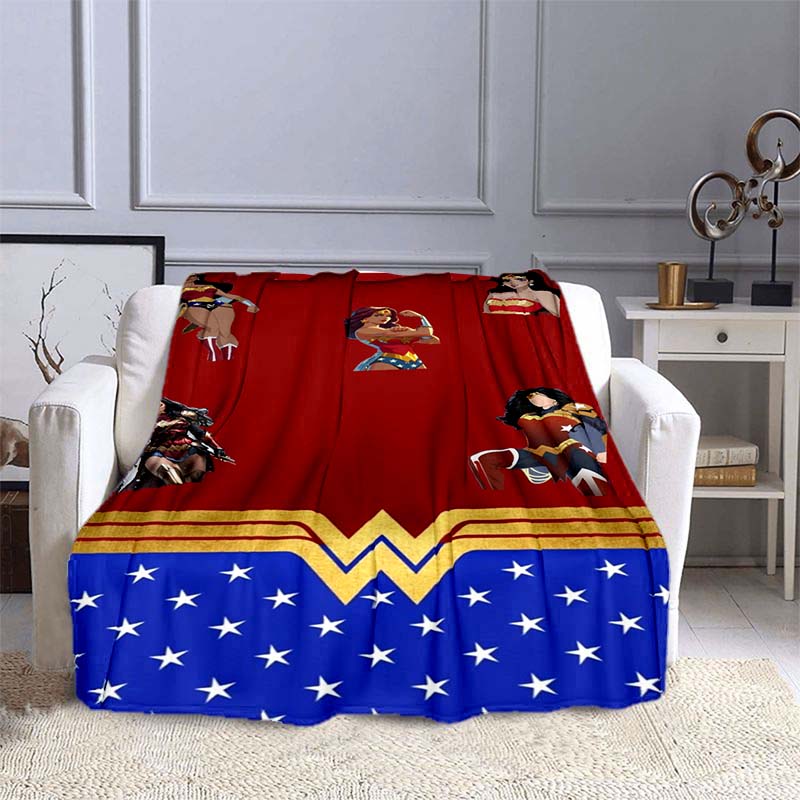 The New Wonder Woman Print Blanket Is a Warm and Comfortable Flannel Blanket, Suitable for Bedrooms, Sofas, Beds, Chairs, Picnic