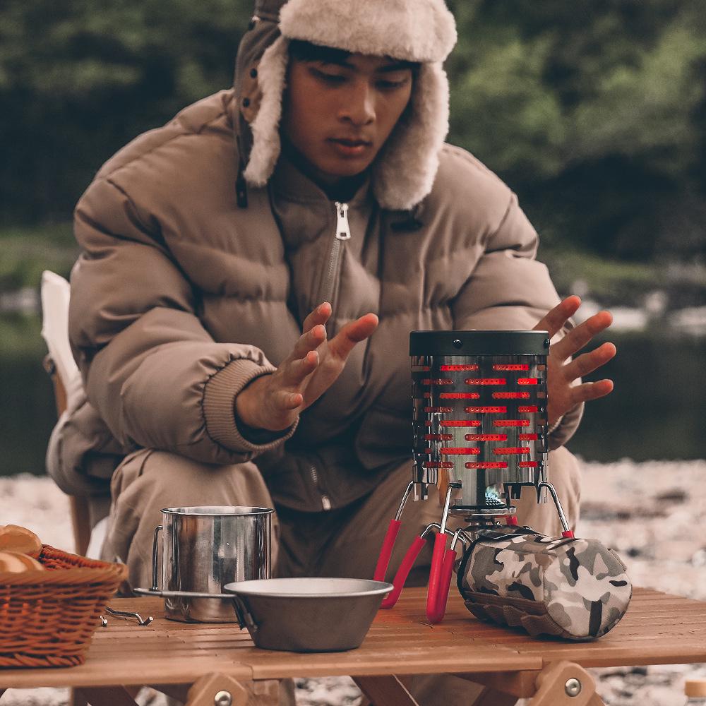 Portable Stainless Steel Outdoor Stove Heater & Windshield Hand Warmer