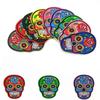 9Pcs/set Of DIY Multicolor Skull Clothing Patch Fashion Jeans Embroidery Fabric Badges In Random Colors