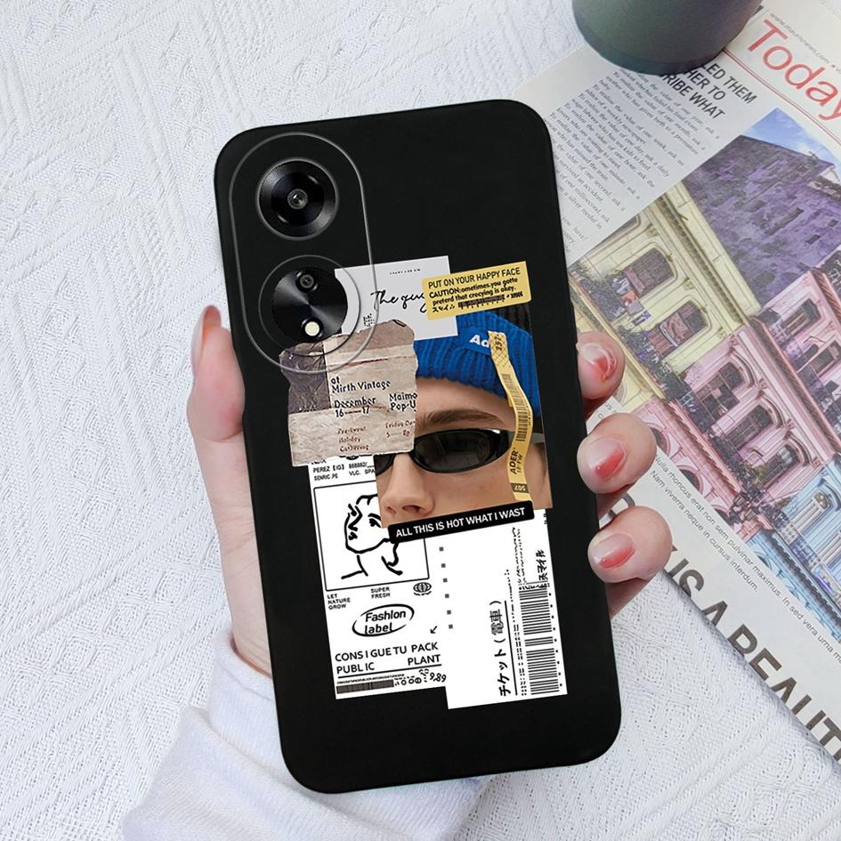 Casing For Oppo A35 A11 A1K A7 A15 A55 A1 A52 Phone Cover Elegant Sweet Girl Pattern Liquid Silicone Anti Slip Protective Advanced Shell For Oppo Capa