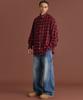 CREAM SODA LAB Big Oversized Tartan Check Shirt Red