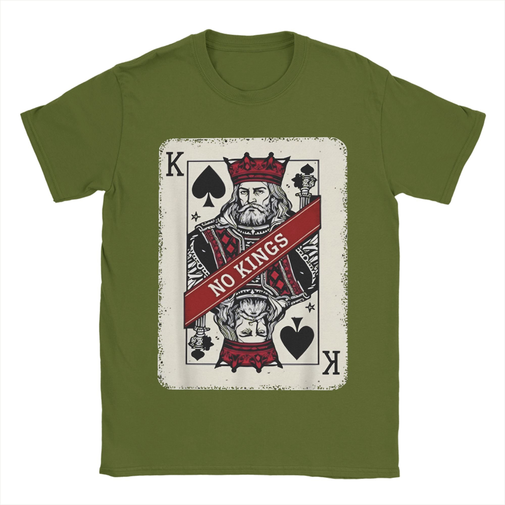 

Men T-Shirt No Kings Funny 100% Cotton Tee Shirt Short Sleeve T Shirt Round Collar Clothes Gift Idea 3XL