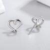 925 Sterling Silver Elegant Cute Hollow Love Stud Earrings Birthday Party Anniversary Gift