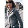 Zbzr Autumn New Women Clothes Western Style Fashion Laminated Decoration Lapel Long Sleeve Knitted Outerwear 2756131