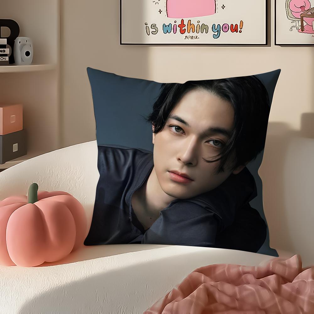 Handsome Actor GGordon Maeda Cushion Cover Pillowcase Short Plush Invisible Zipper Room Sofa Cushion Cover