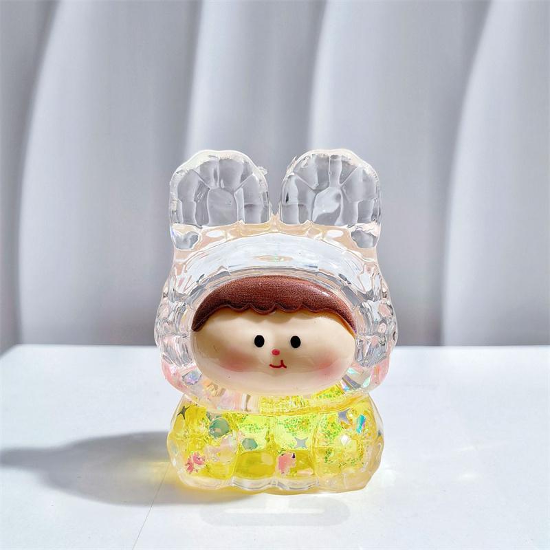 Acrylic Cute Into The Oil Creative Quicksand Ornament Glow-In-The-Dark Explosive Flash Quicksand Bottle Toys Ornament