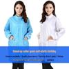 Anti-static Striped Blue & White Long Sleeve Cleanroom Gown with Stand-up Collar and Zipper