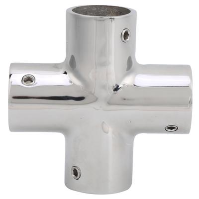 MJS015 Stainless Steel Butt Welding Cross 4 Ways Splitter Pipe Fittings Boat Accessory25MM