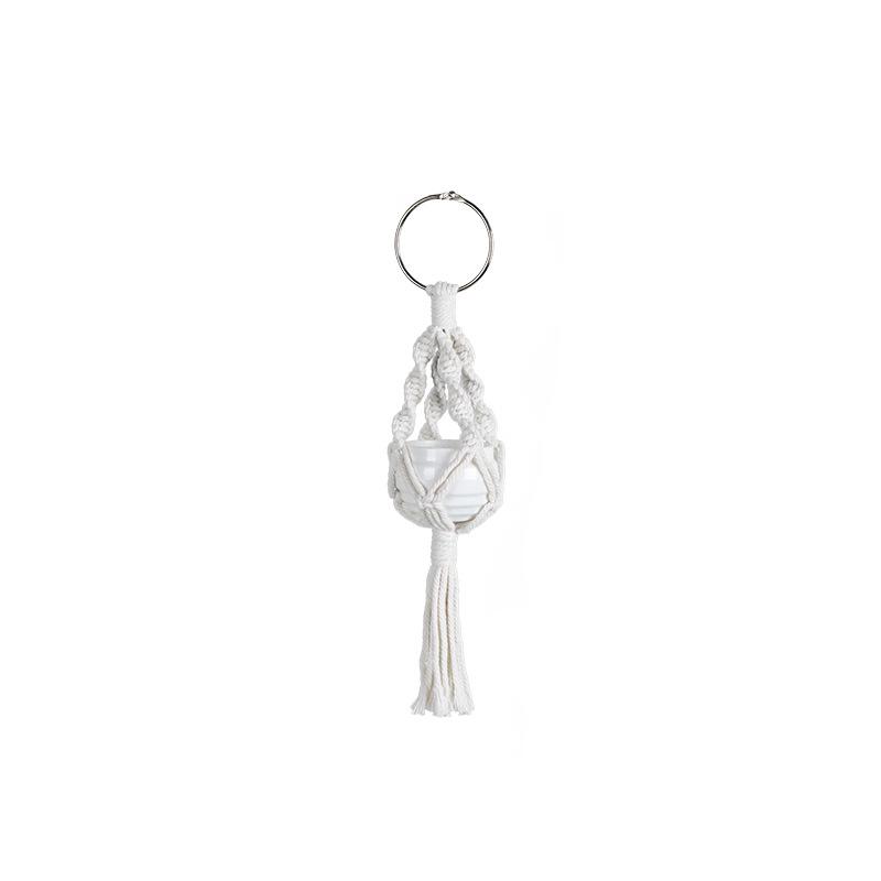 Hand-woven Bohemian Hemp Rope Hanging Basket Pendant