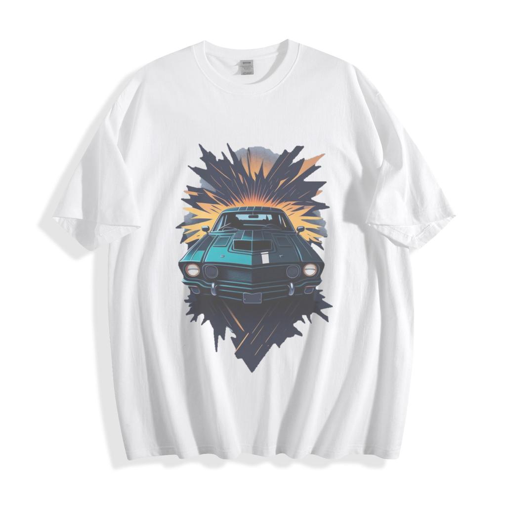 Ford Mustang Explosion T-Shirt Mens Womens Tees Top - Dynamic Teal Racer Design Unisex Tee