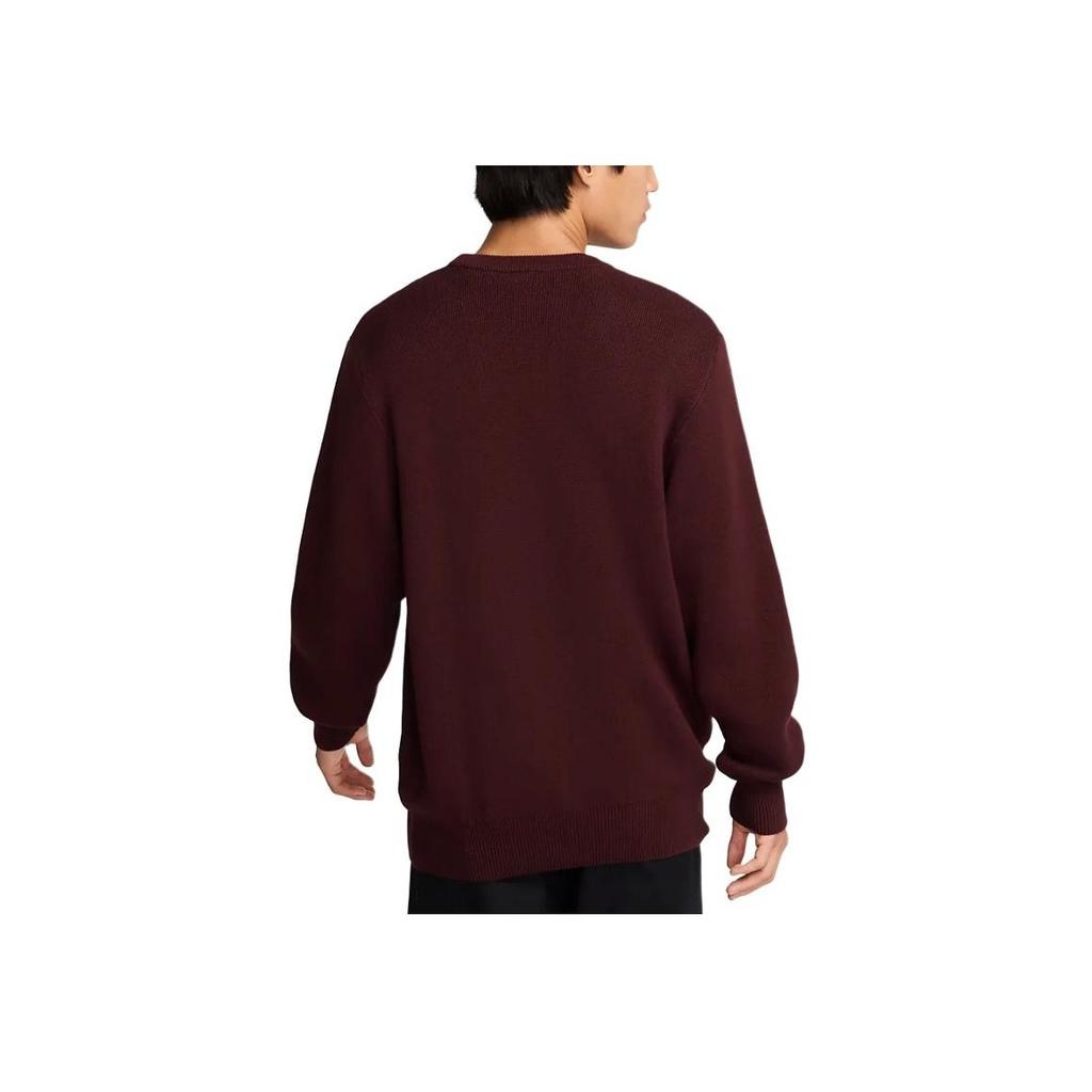 Nike Club Fashion Comfortable Crewneck Sweater Men Sweater Burgundy FQ2913-652