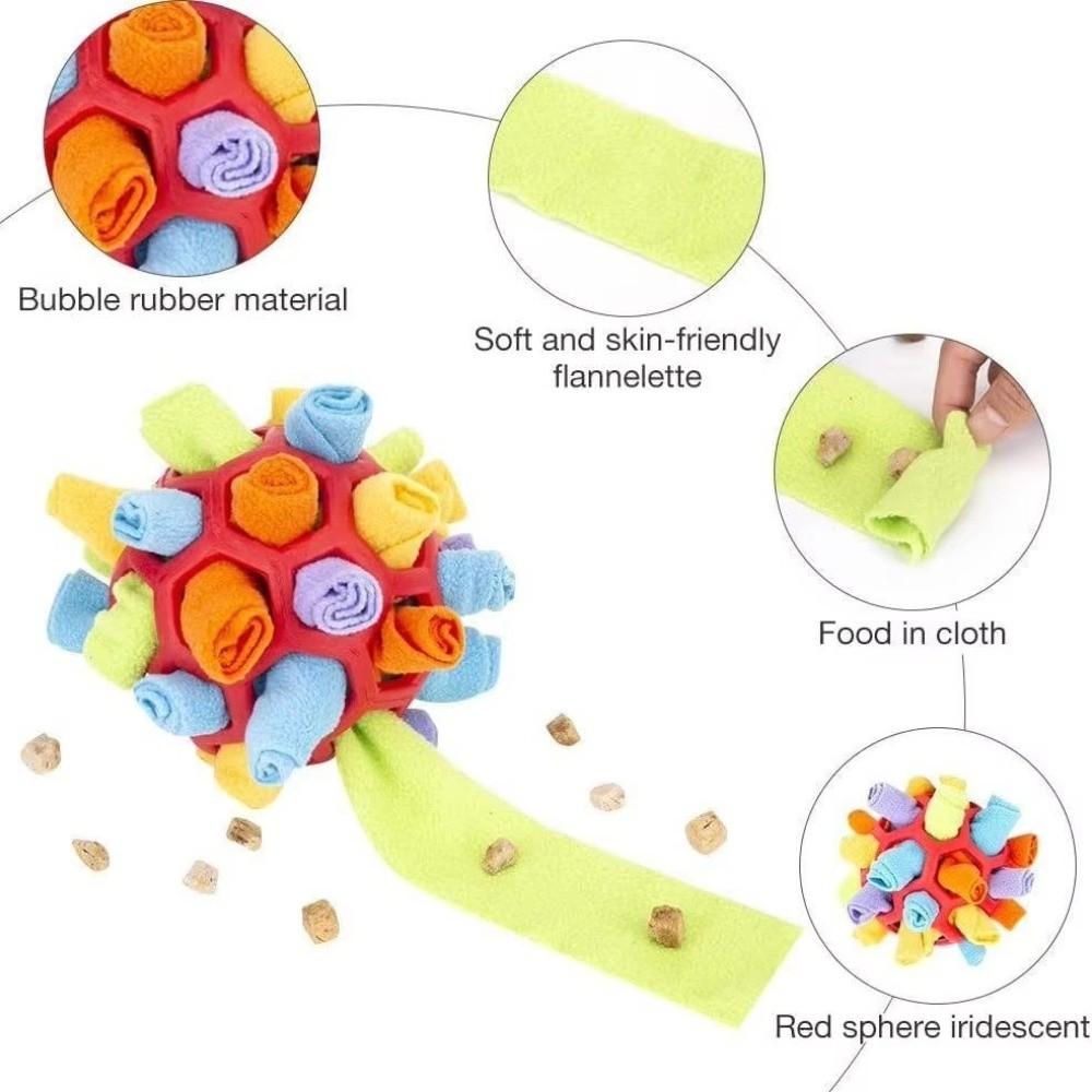 Encouraging Polar Fleece Interactive Snuffle Durable Hiding Food Dog Snuffle Ball Portable Interactive Puzzle Dog Training