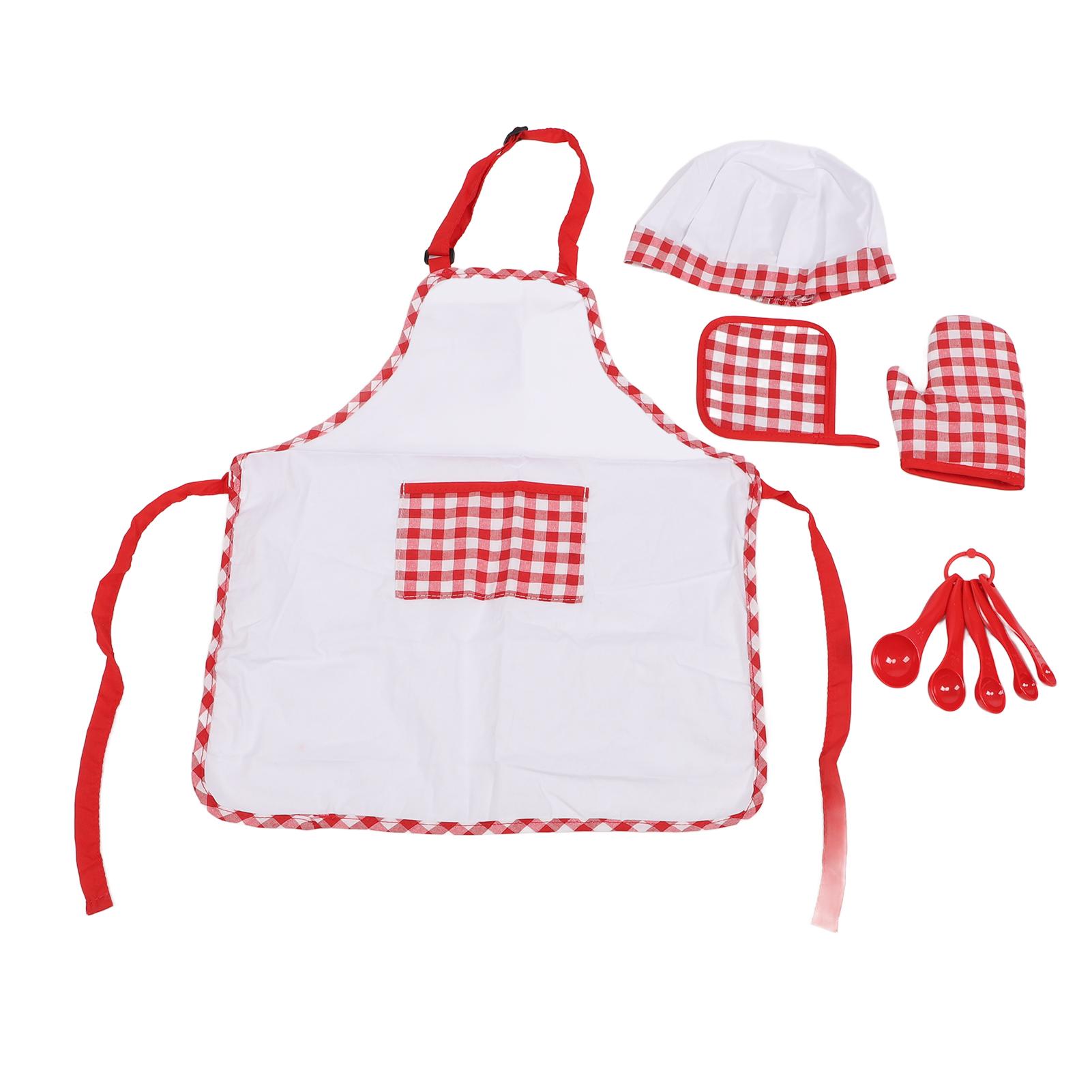 

Детский костюм повара, комплект с регулируемым ремешком, фартук, поварской колпак, детский набор для готовки и выпечки для девочек