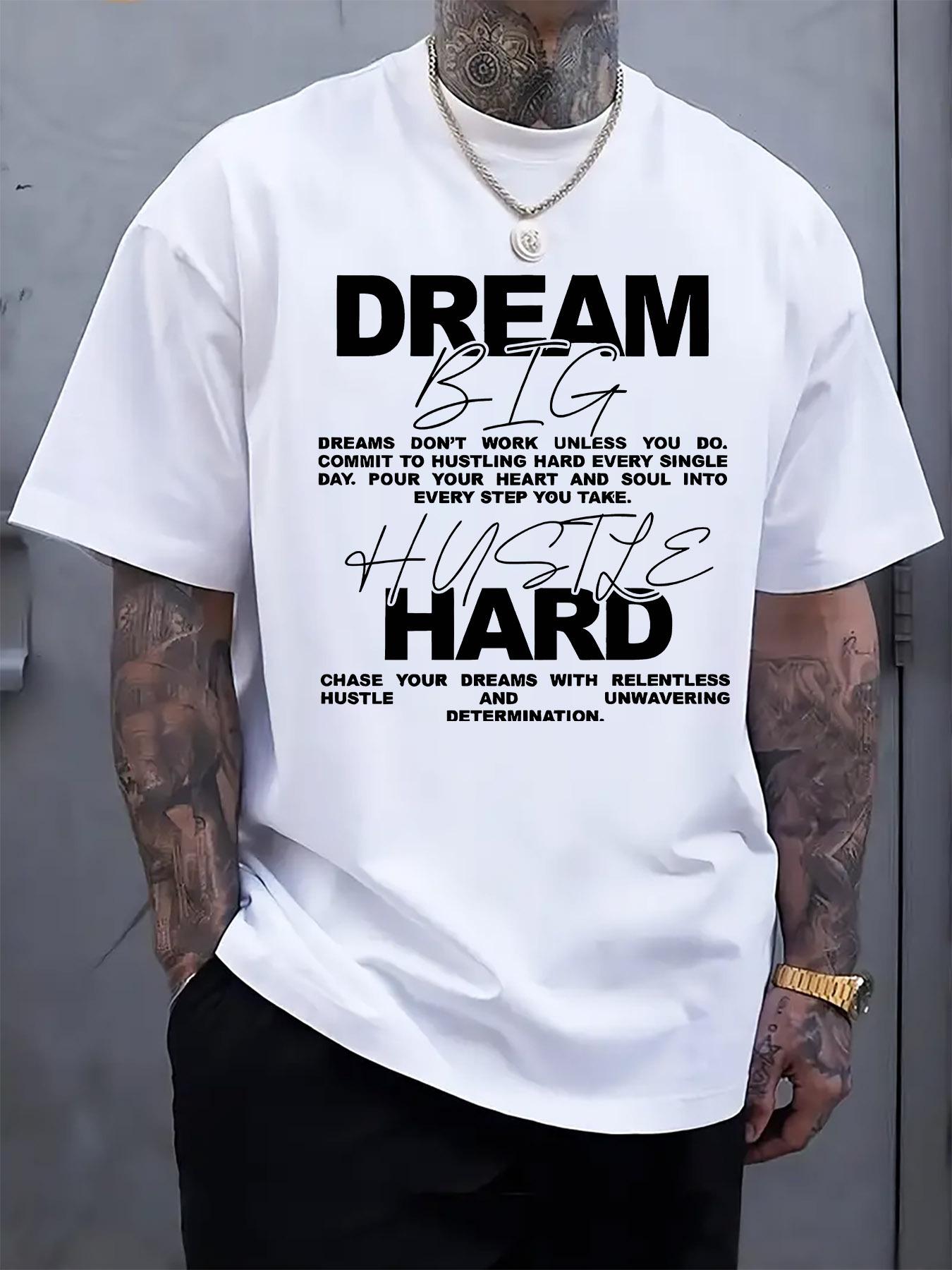 Round Neck Short Sleeve Tshirt with Motivational Quotes A... L