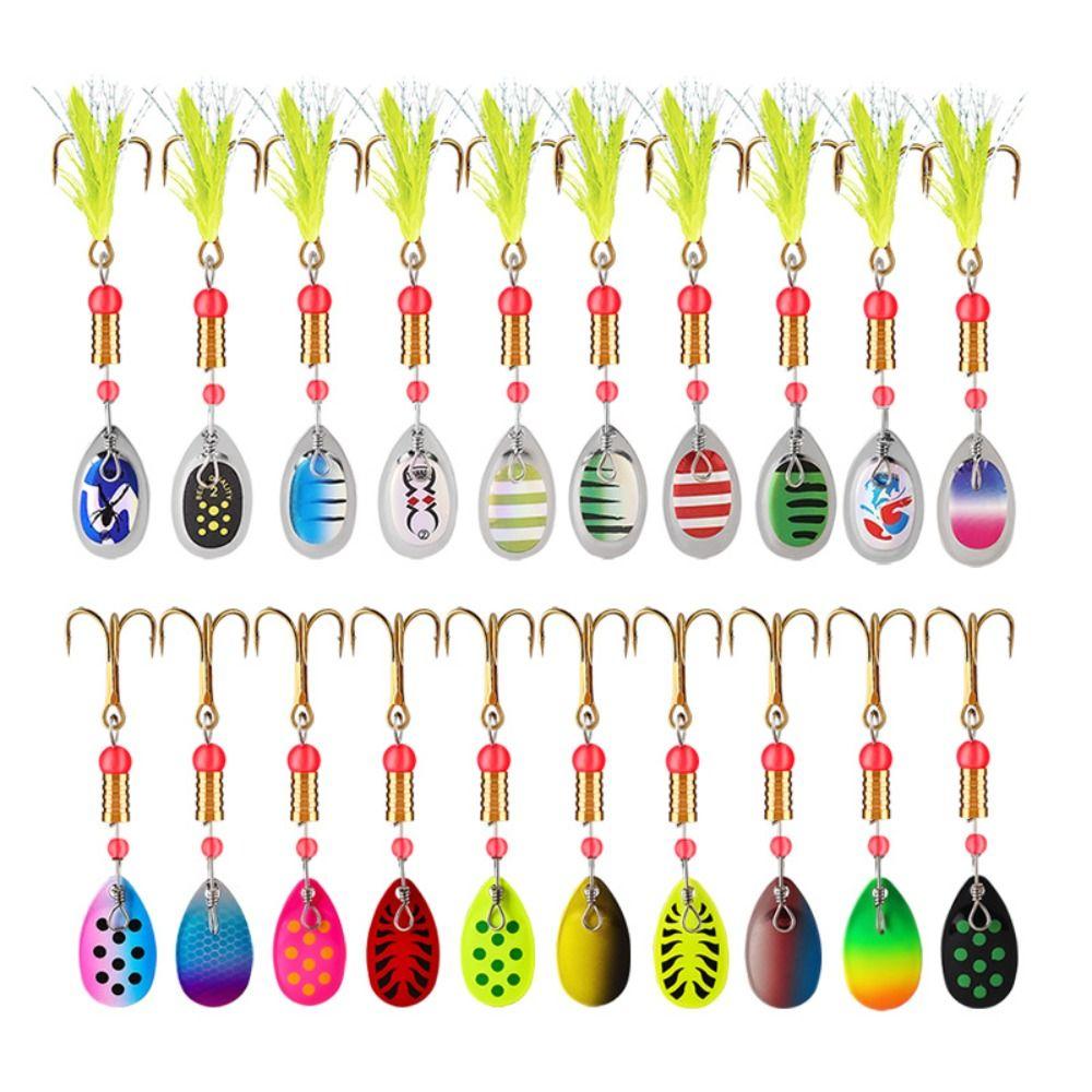 10PCS New Metal Spinning Lures 3g Multicolor Artificial Bait Spinner Fishing Wobblers Fishing Accessories