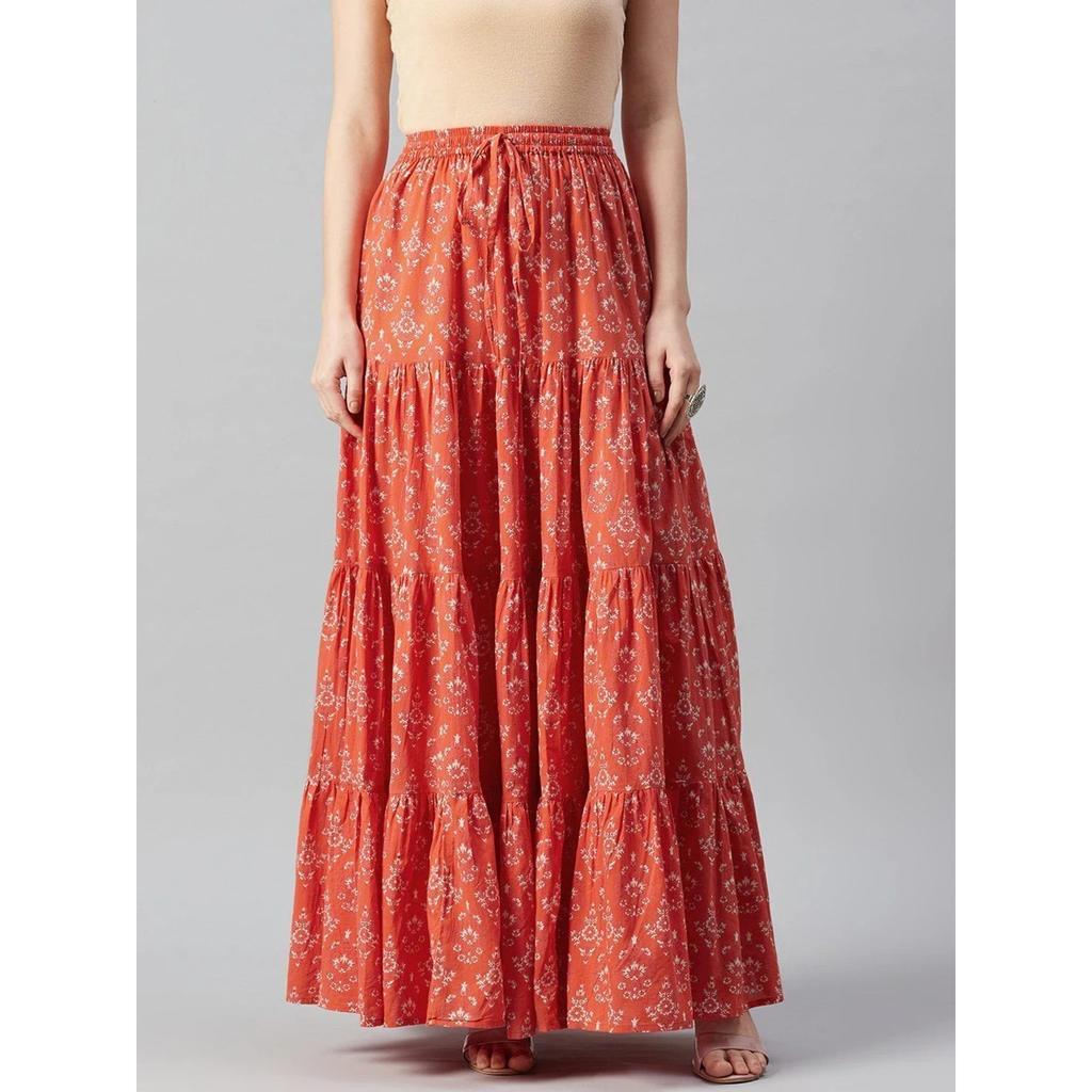 Women's Designer Printed Long Skirt Indian Bollywood Ethnic Flared Skirt Dress