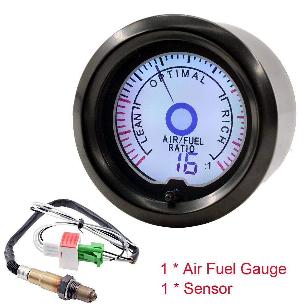 Dragon 52mm 2" Auto Car Air Fuel Ratio Gauge LCD Digital Display 7 Colors Light Narrowband Oxygen O2 Sensor Meter