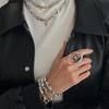 Collier Pendentif Cœur Perles Argenté Irrégulier Cassé CCB, Bague Diamant Acrylique Luxe Léger Pour Femmes