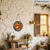 2D Flat, 1pc Thanksgiving-themed Round Aluminum Sign, Thanksgiving Design Featuring Pumpkins and Autumn Leaves, High Quality, Pre-Hole, Reusable