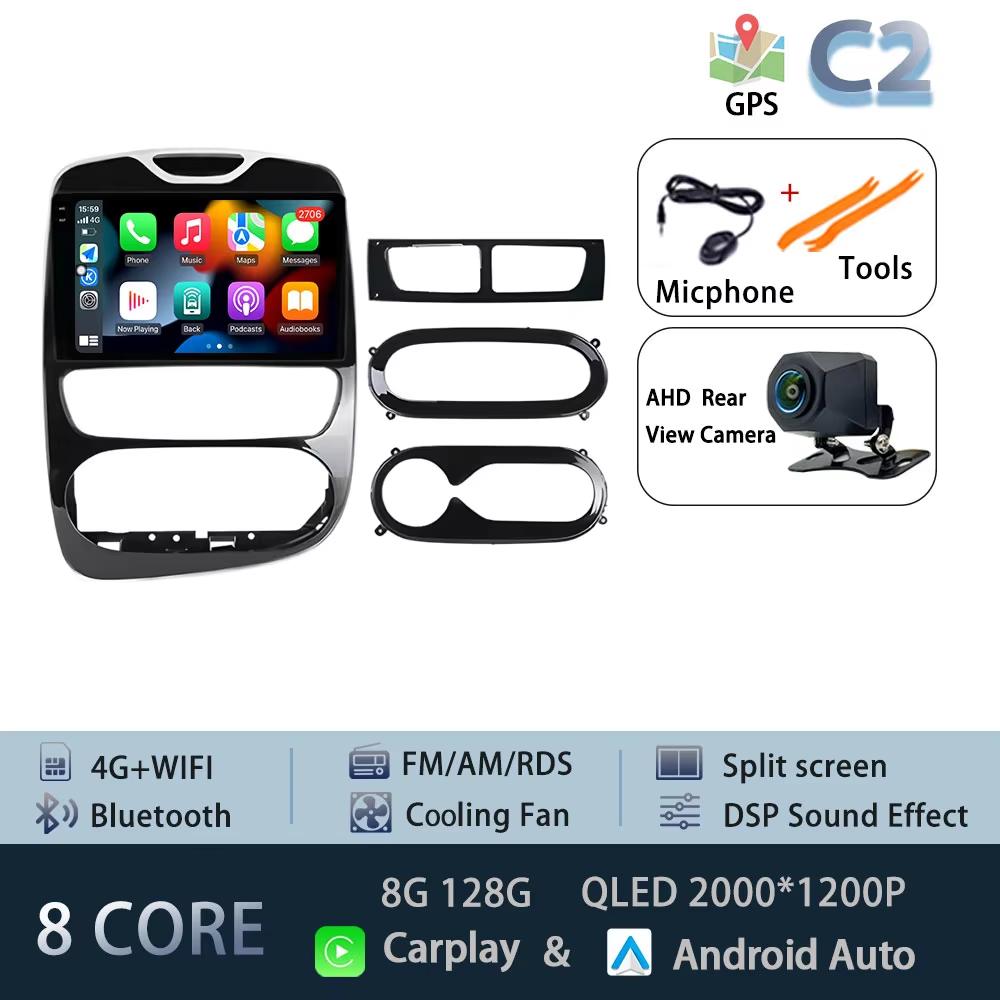 For Renault Clio 4 2012-2016 Carplay Car Radio Multimedia Video Player Android 15 Auto WIFI GPS Navigation DSP stereo BT tools