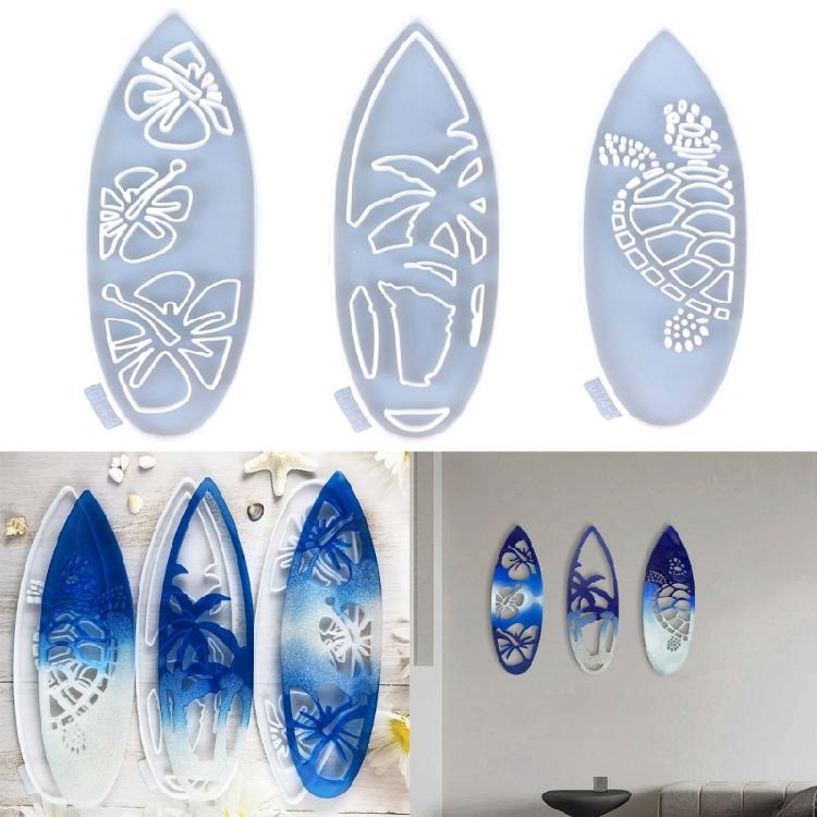 3pcs Surfboard Shaped Mold Handmade Jewelry Mould Wall Decorations Epoxy Moulds