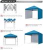 ABCCANOPY Pop Up Canopy Tent with 2 Sidewalls for Outdoor Sun Shade and Rain Protection 10x10 Turquoise