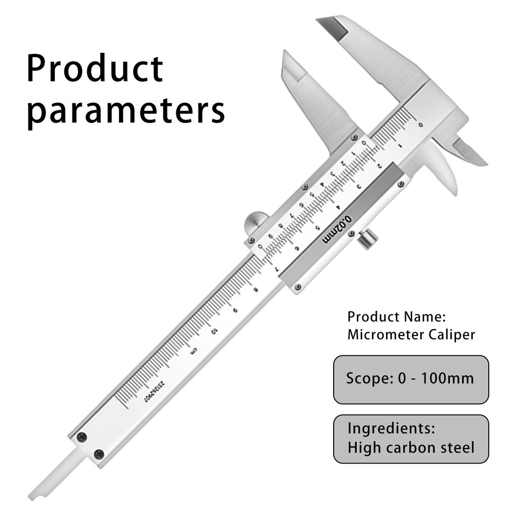 Stainless Small Size Caliper 0-100mm Vernier Caliper Portable Micrometer High Accuracy Measuring Tool for Jewelry Coins