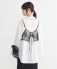 Music Casual Set Lace Bustier Shirt for Black [Earth & Ecology] 2-piece + Women,