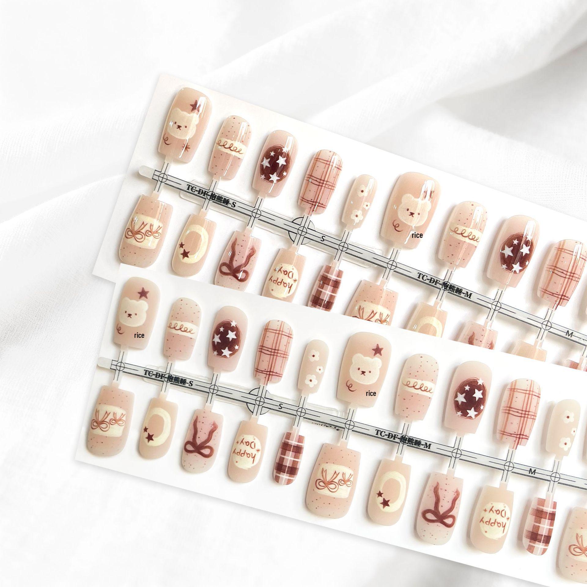 

Autumn-Winter Ombre Gradient Cartoon Cool French Style Pre-made Wearable False Nails Natural Matte No Topcoat (4 sets per strip/SMSXS)