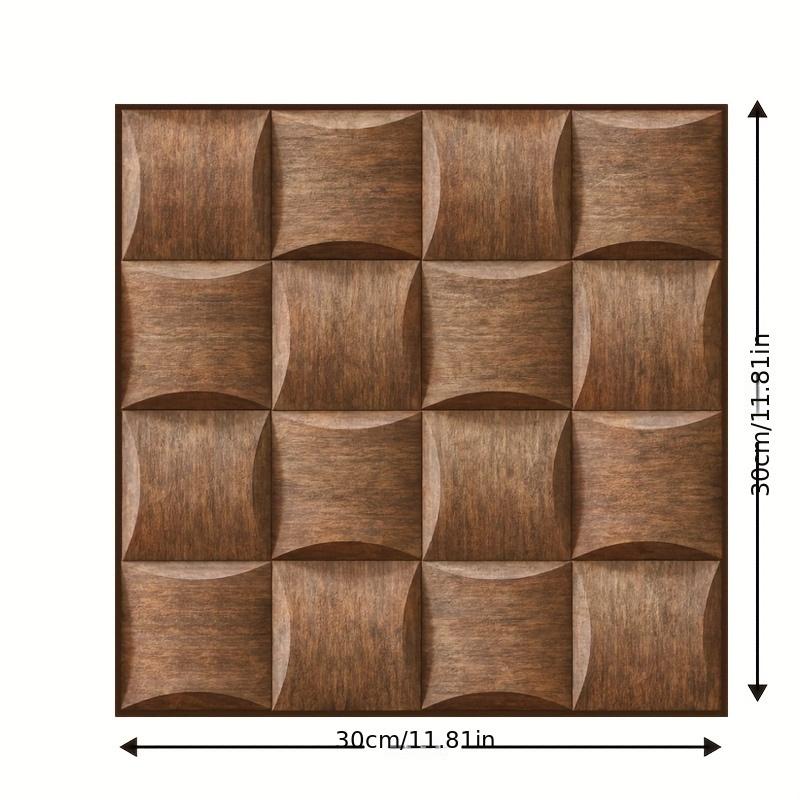 Self-Adhesive 3D Brown Wallpaper-Masonry Wood Grain Style Wall Panels for Living Room Bedroom Bathroom El Office Wall Sticker