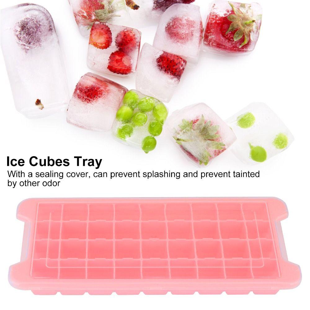 2pcs 36 Grid Ice Mold Removable Lid Ice Cube Maker Stackable Ice Cubes Tray Kitchen