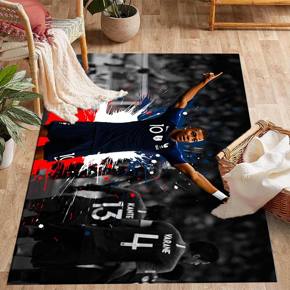 Mbappe Soccer Legend Floor Rug Office Rug Perfect for Study room Outdoor Living Rooms Decorate room Anti-slip Rug Decorate Offices