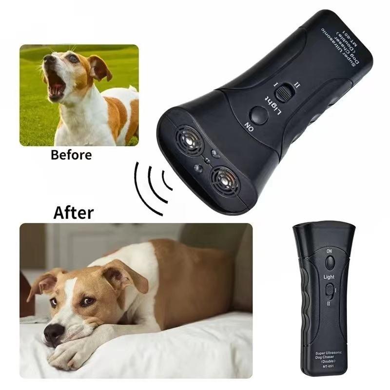 Double Ultrasonic Pet Dog Repeller Anti Barking Stop Bark Training Device High Power Dog Training Repellents Without Battery Pet
