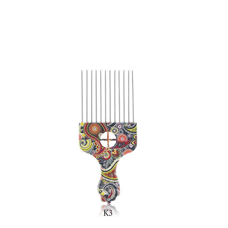 Graffiti Print Steel Needle Styling Comb with Pointed Tail