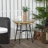 Boho-style Garden Table. PE Rattan. Tempered Glass. Weatherproof. 50cm X 50cm X 50cm. Beige