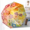 1pc Floral Pattern Automatic Folding Umbrella, 8-Rib Sturdy Canopy, Portable Travel Umbrella for Outdoor Use,158
