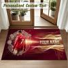 Crystal Velvet Square Rug Custom NameCristiano Ronaldo Pattern Non Slip Home Floor Decor Rug