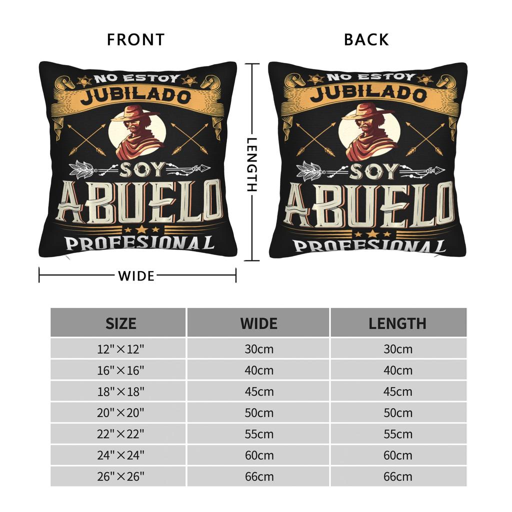 No Estoy Jubilado Soy Abuelo Profesional Pillowcases Merch Soft Cushion Cover Decorative Pillow Case Cover Bed Multiple Sizes