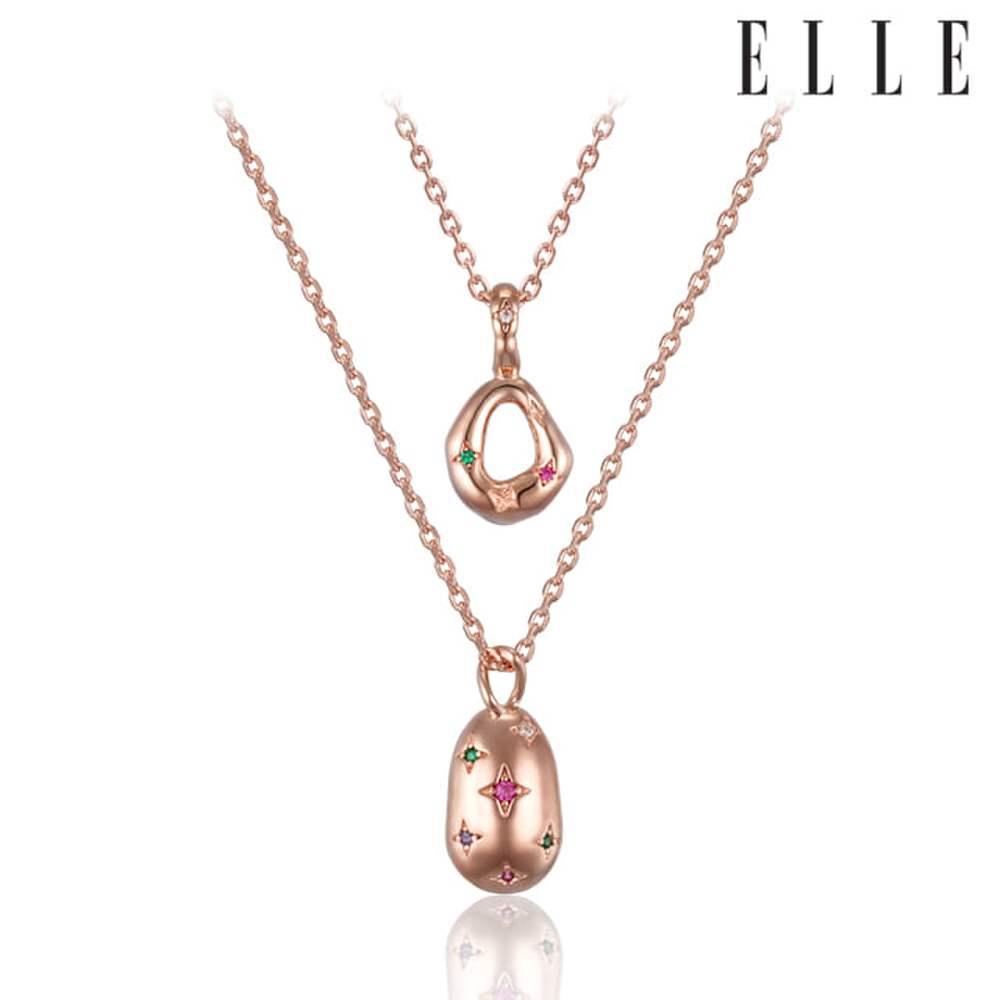 Vivid Party Dual Cubic Necklace Elbrnn214